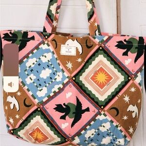 Sezane Multicolor Patterned Tote Bag